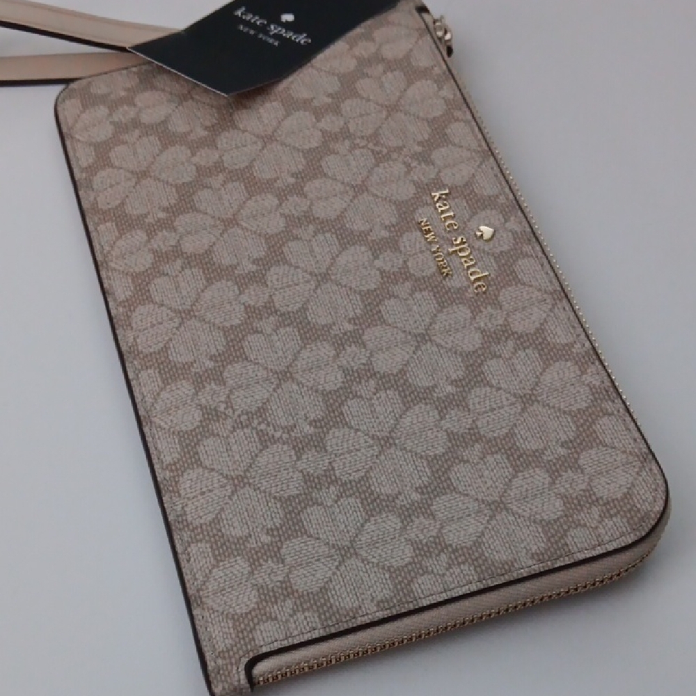 Kate Spade Beige Floral Wristlet Clutch - Picture 2 of 7